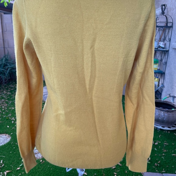 Brunella Gori 100% Fine Italian Merino Wool Lightweight Sweater Gold Large - Picture 15 of 16